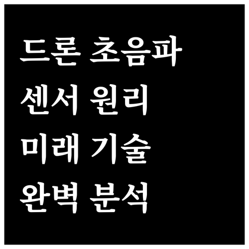 드론 초음파 센서 원리부터 미래 기술..
