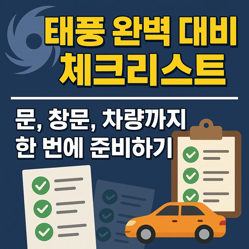 태풍 완벽 대비 체크리스트 – 문, 창문, 차량까지 한 번에 준비하기