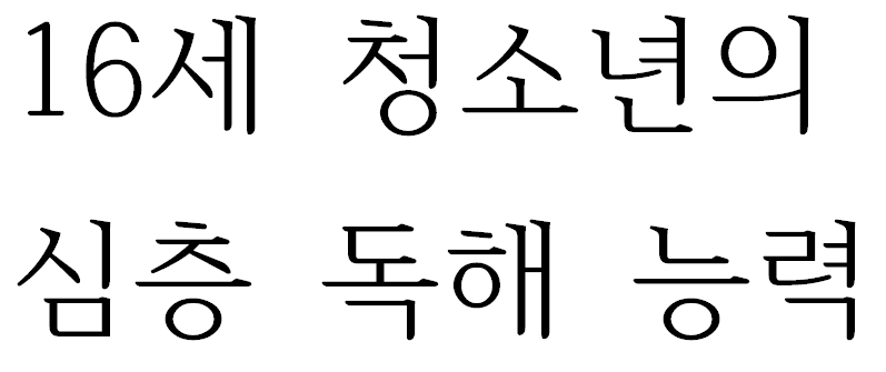 16세 청소년의 심층 독해 능력