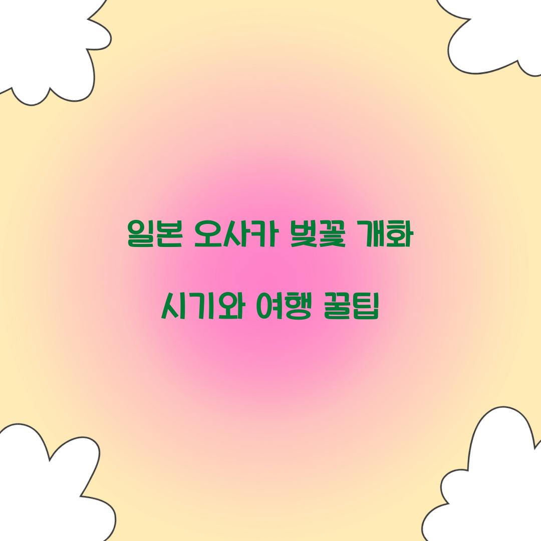 일본 오사카 벚꽃 개화 시기