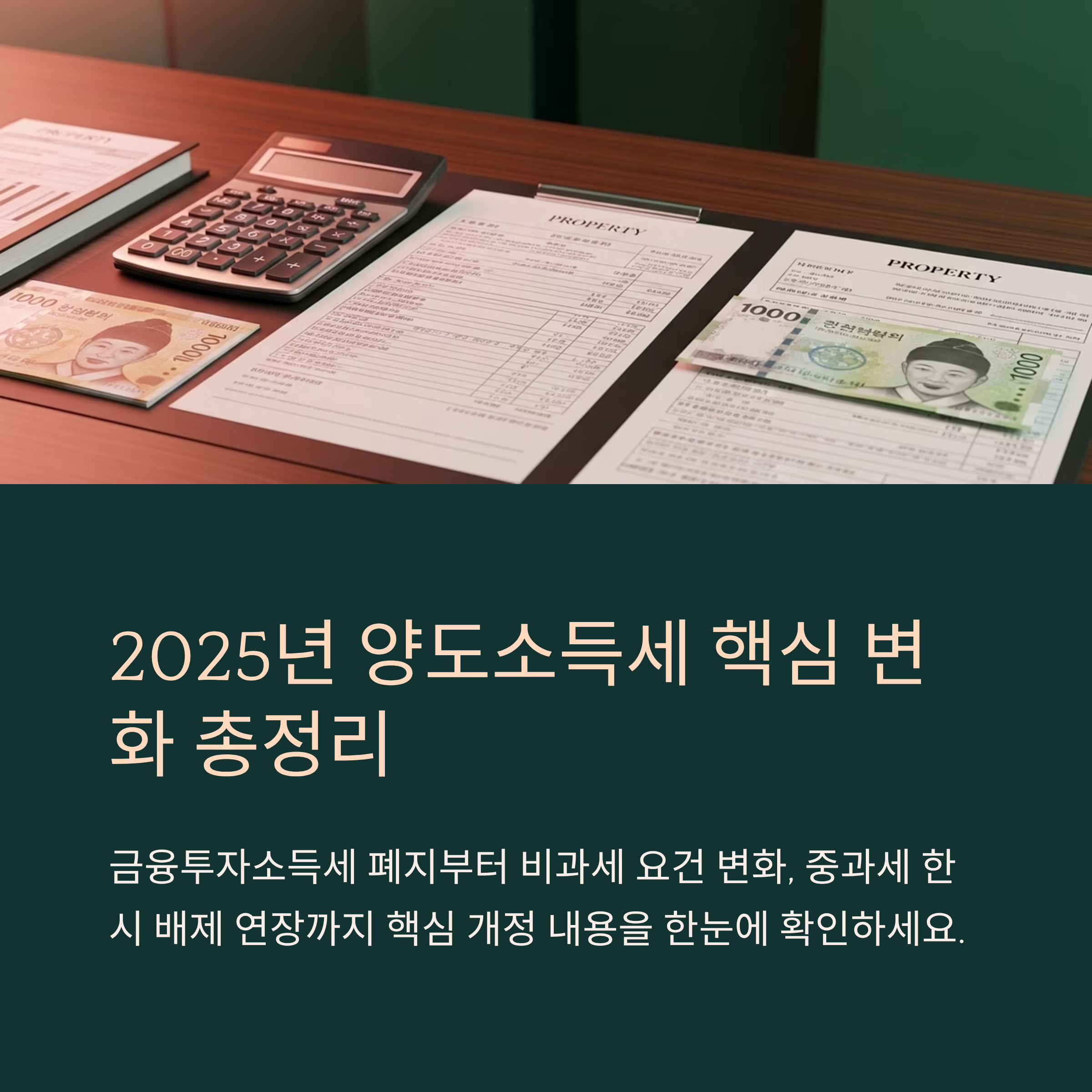 2025년 양도소득세 개정사항 총정리