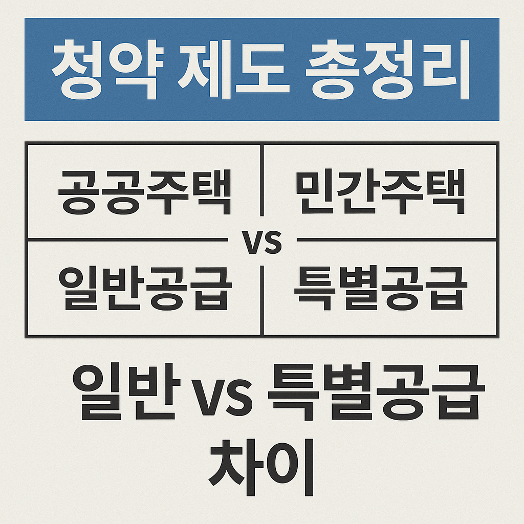 청약제도 총정리 : 공공 vs 민간, 일반 vs 특별공급 차이