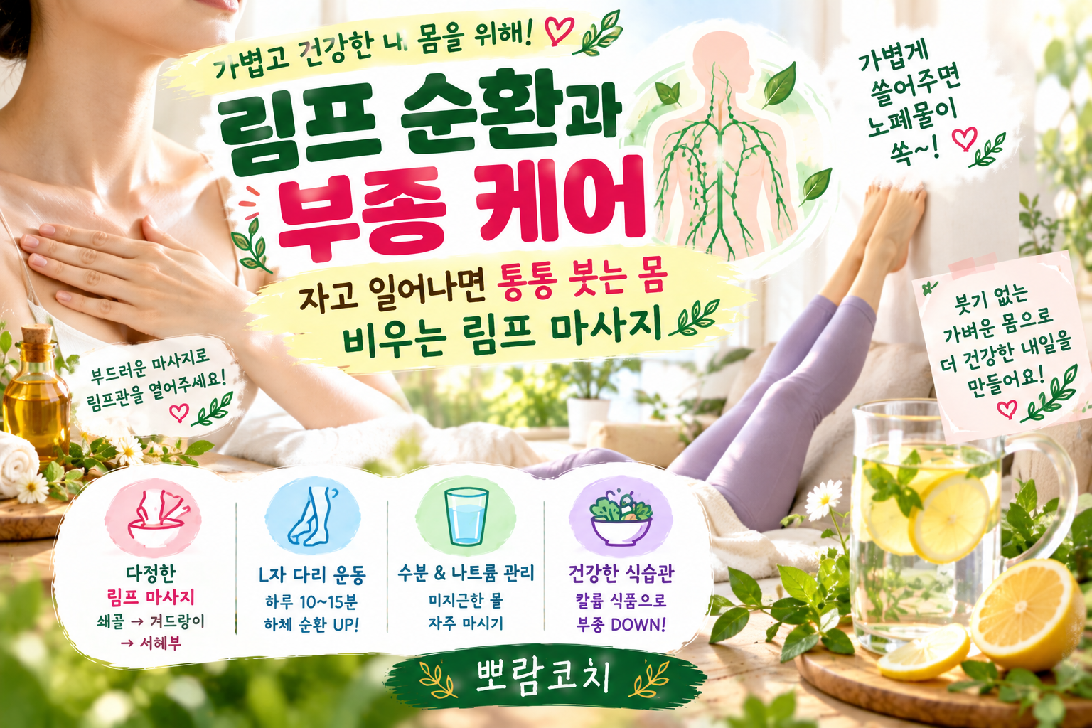 벽에 다리를 올리고 편안하게 누워 휴식을 취하는 L자 다리 스트레칭 이미지