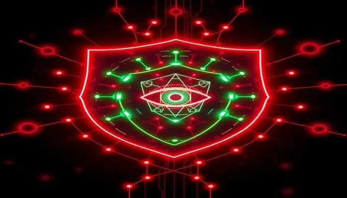 AI가 잠재적 위험을 감지하고 금융 시스템을 보호하는 모습