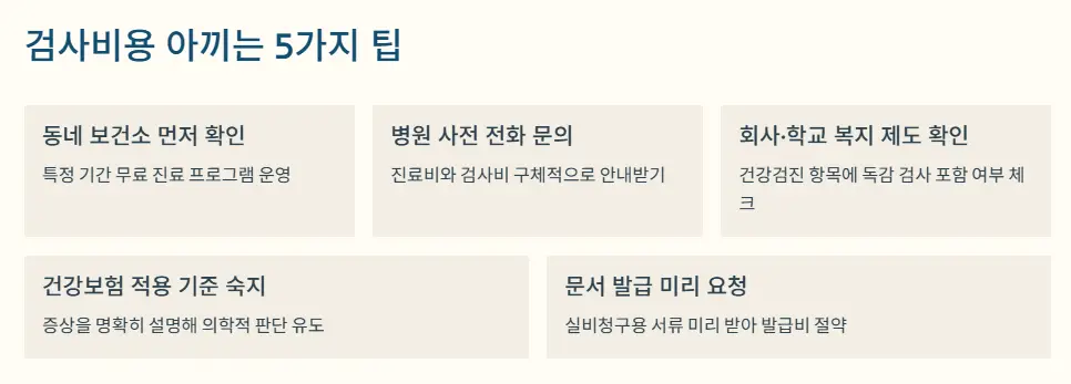 검사 비용 절약 팁