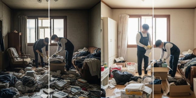 철원 고독사청소 정리중