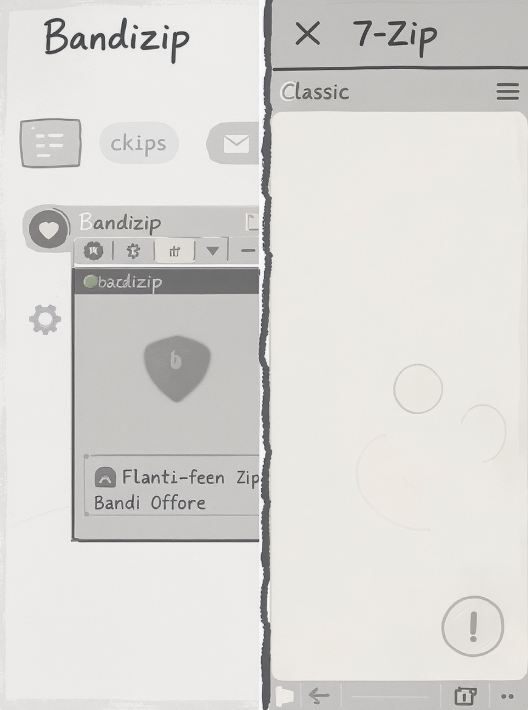 첫인상 대결: 친절한 반디집 vs 심플한 7-Zip