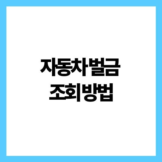 자동차벌급 조회방법