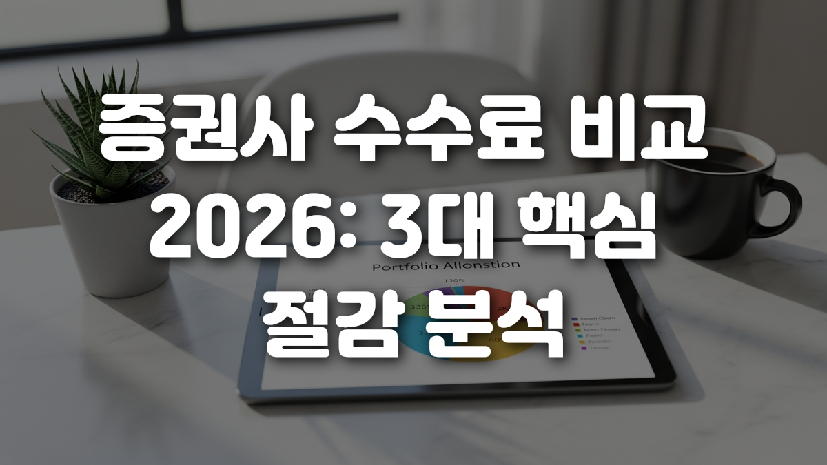 증권사 수수료 비교 2026 3대 핵심 절감 분석