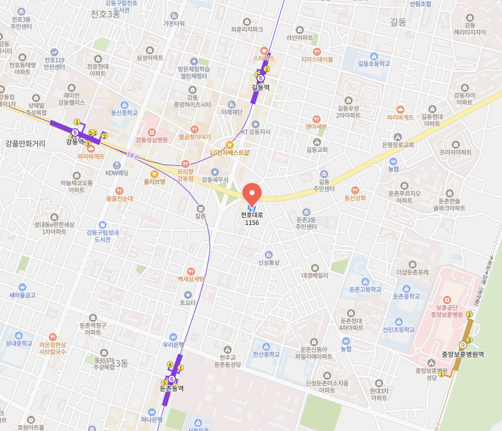 강동구 둔촌 월드메르디앙 올림픽파크 위치