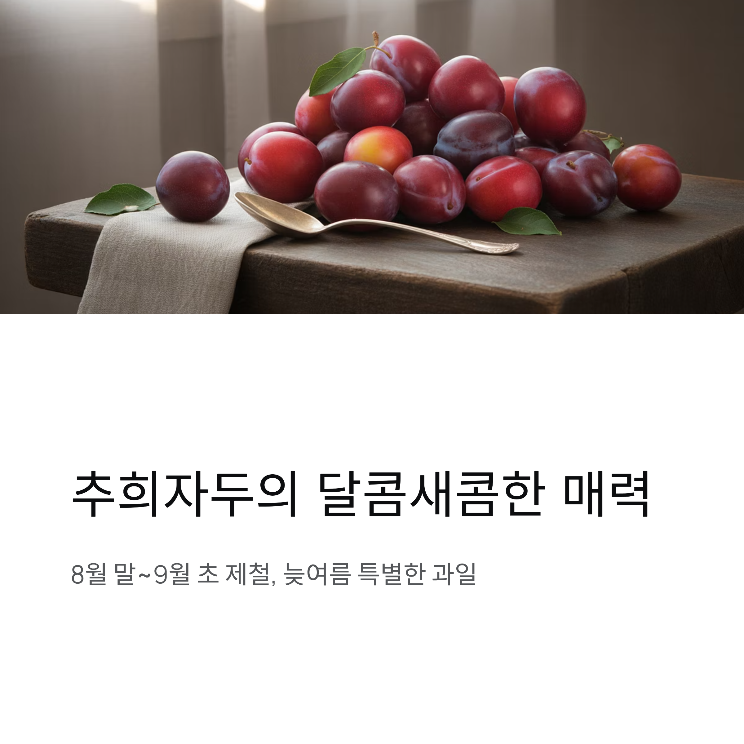 추희자두 제철과 보관법, 달콤새콤 매력 가득한 과일