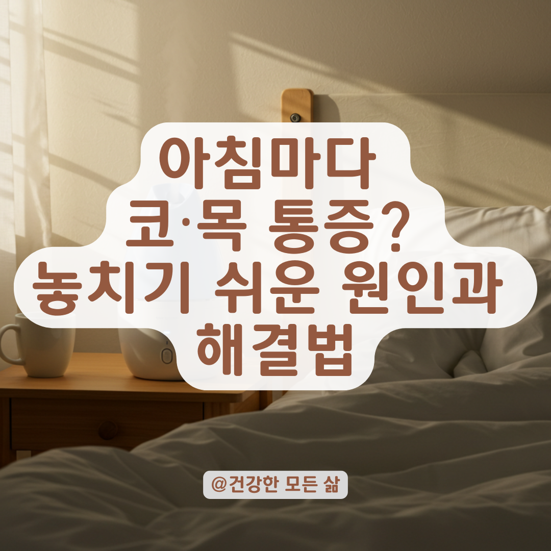 건조하지 않은 날도 아침에 코·목 통증? 잘 때 놓치기 쉬운 문제들 정리.