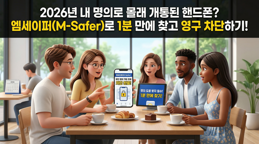 엠세이퍼를 설명하는 모습을 표현한 캐릭터 이미지