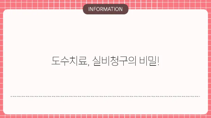 도수치료 실비보험 청구서 목록