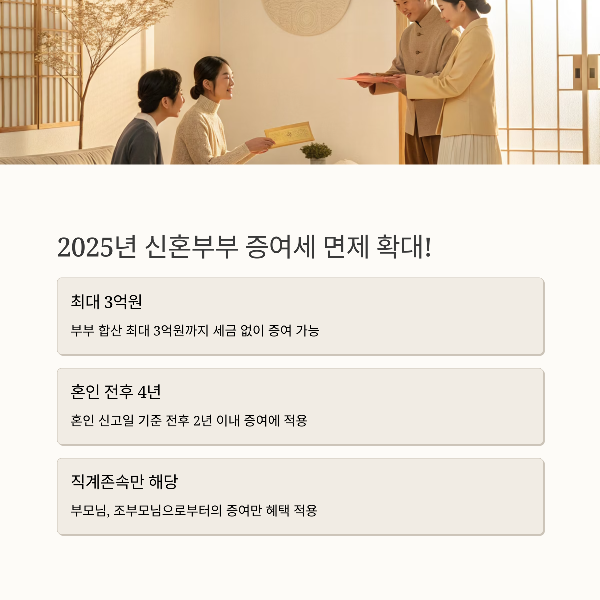 신혼부부 증여세 면제 확대