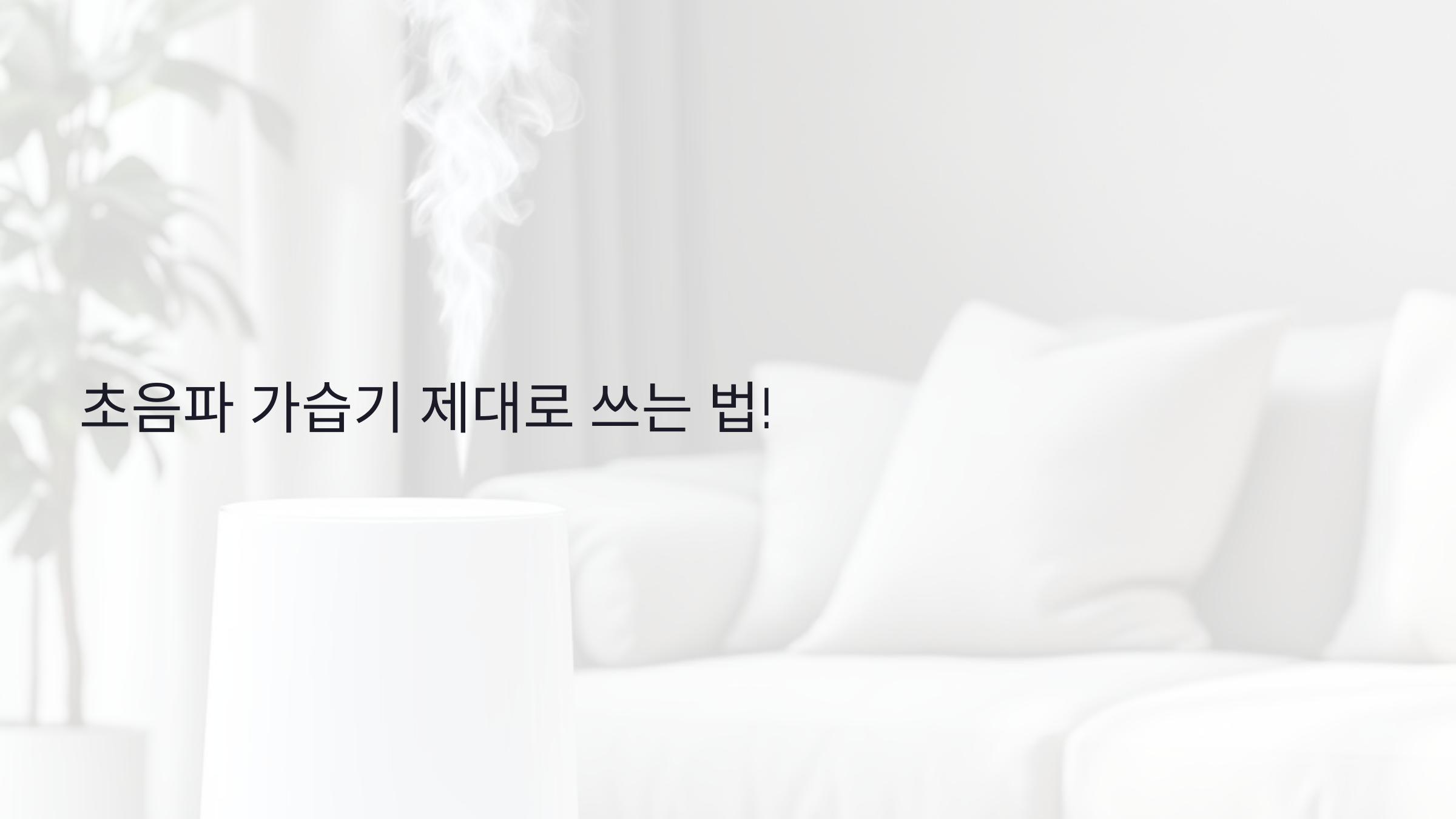 초음파 가습기 제대로 쓰는 법! 작동 원리부터 꿀팁까지