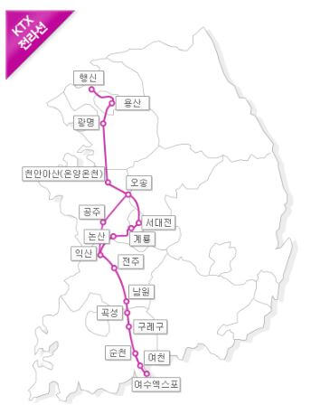 2025 ktx 전라선 노선도