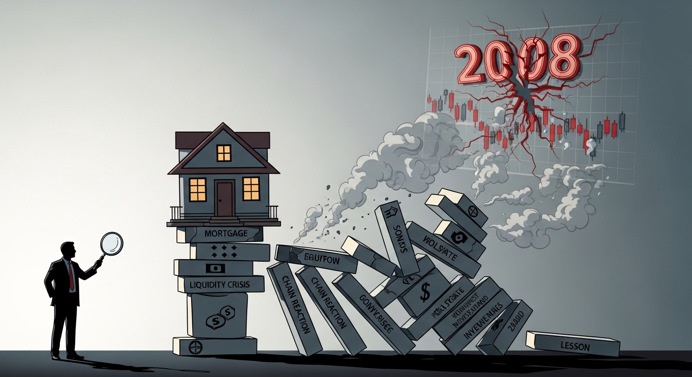 2008년 서브프라임 모기지 사태로 인한 주택시장 붕괴와 MBS 위험성을 보여주는 금융 차트