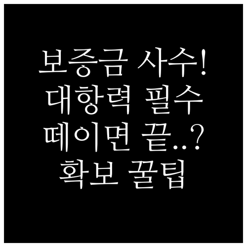 월세 계약 후 보증금 떼이지 않는 대..