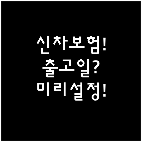 신차 보험 시작일 출고일로 미리 설정..