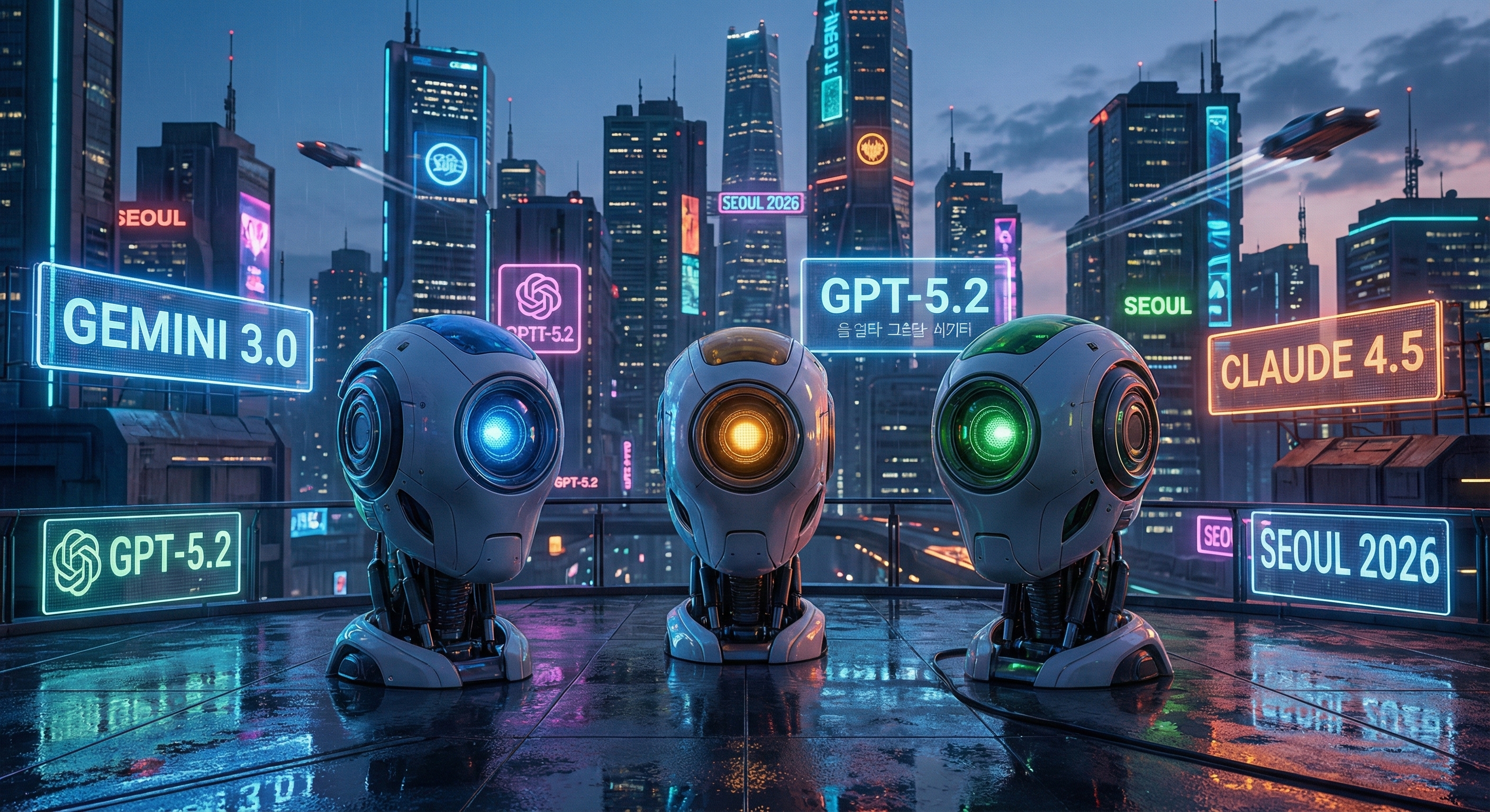 2026년 생성형 AI 3대장 로고 비교 GPT-5.2 제미나이3 클로드4.5