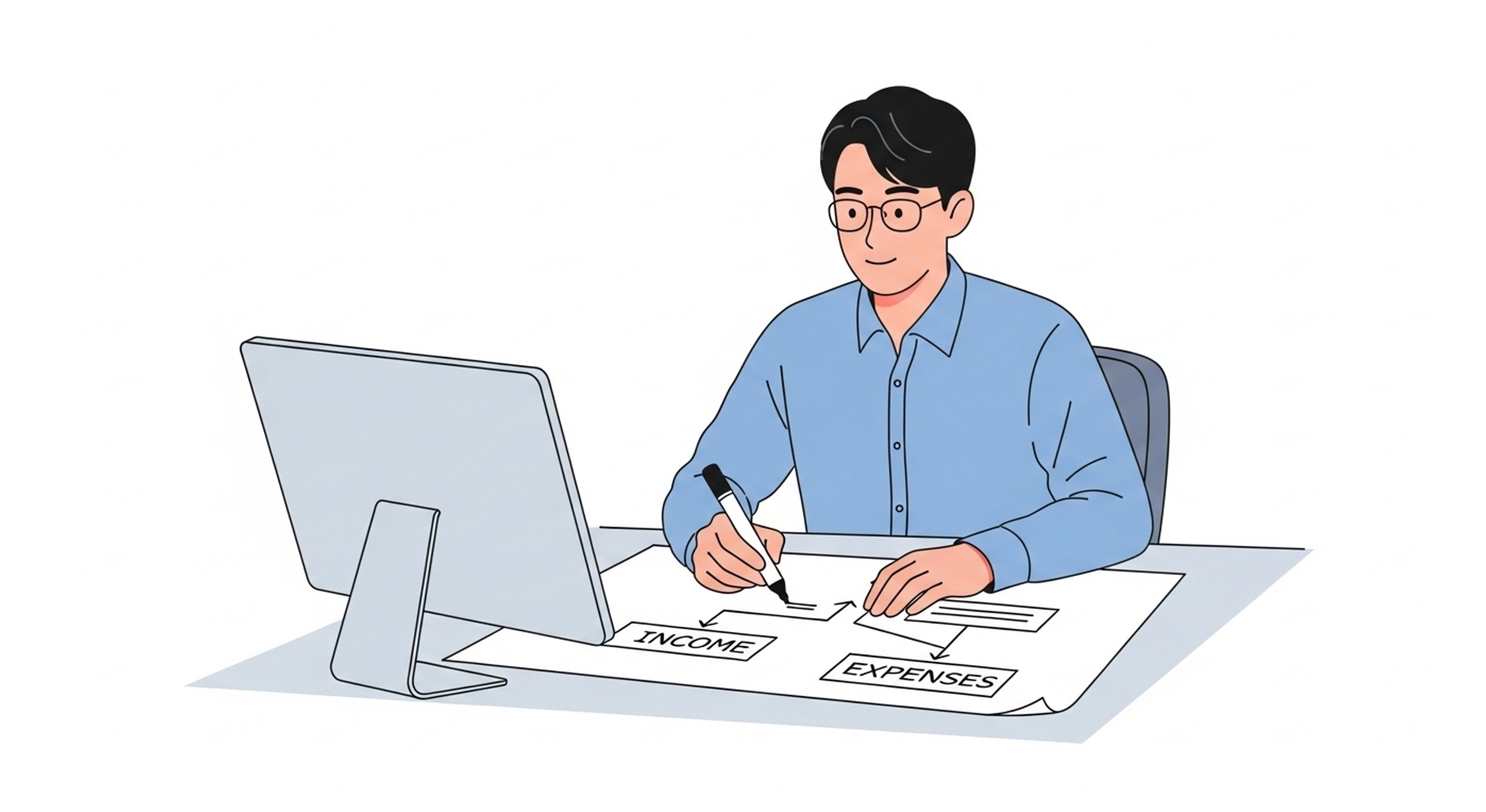 부부가 거실 테이블에서 재무 문서를 함께 검토하는 장면 &mdash; 부부 간 증여를 통해 절세 구조를 먼저 설계해야 합니다.