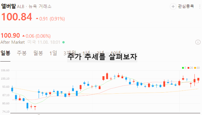 미국 리튬 관련주 대장주 선물 가격 상승 수혜주 TOP5