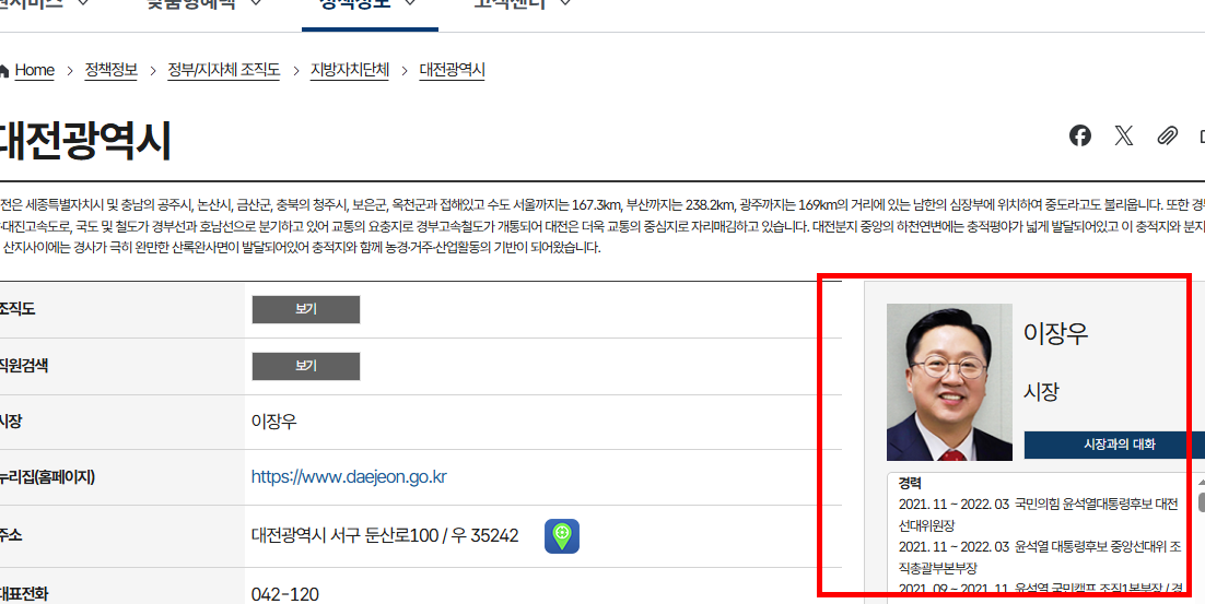 정부 조직도 확인 사이트