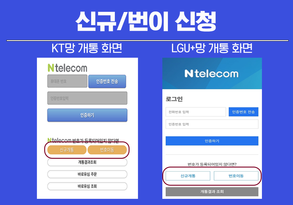 신규개통 번호이동