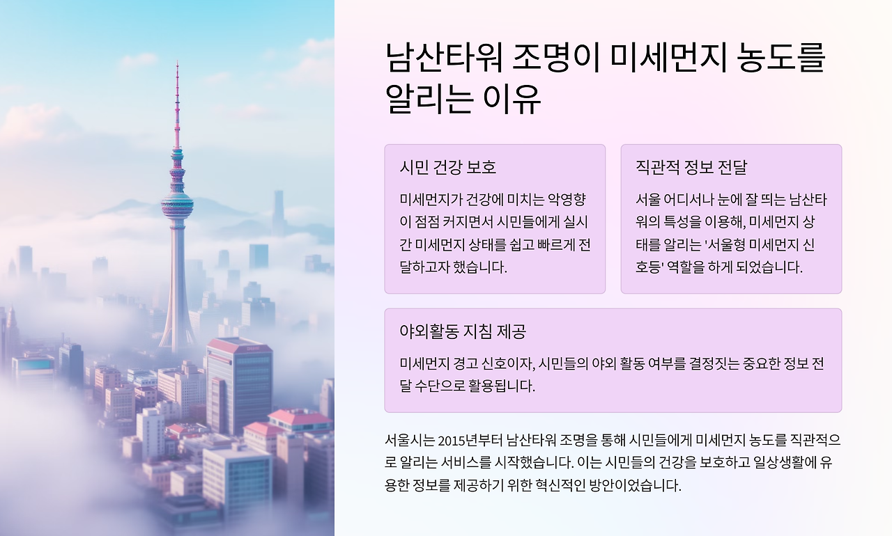 남산타워 조명이 미세먼지 농도를 알리는 이유