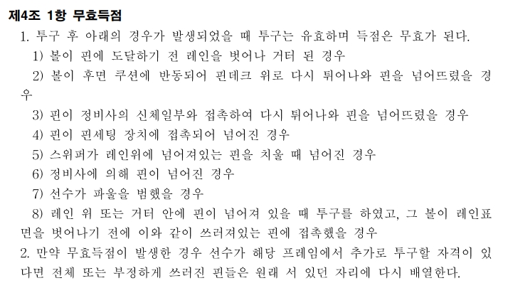 무효 득점 규정 설명