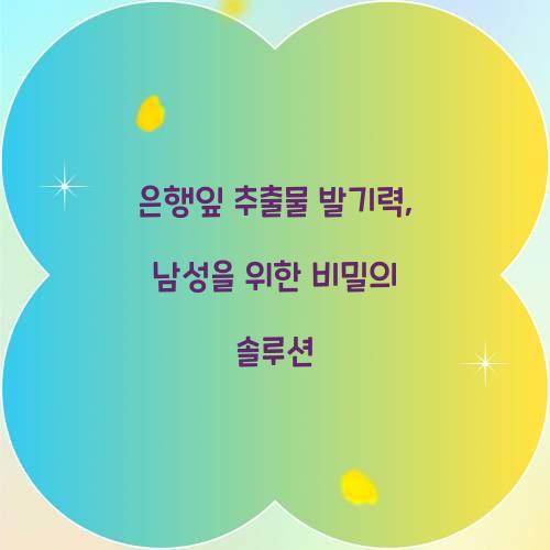 은행잎 추출물 발기력