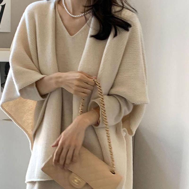 브리치 슈팅스타 클래식 심플 베이직 브이넥 롱 니트 원피스 130659