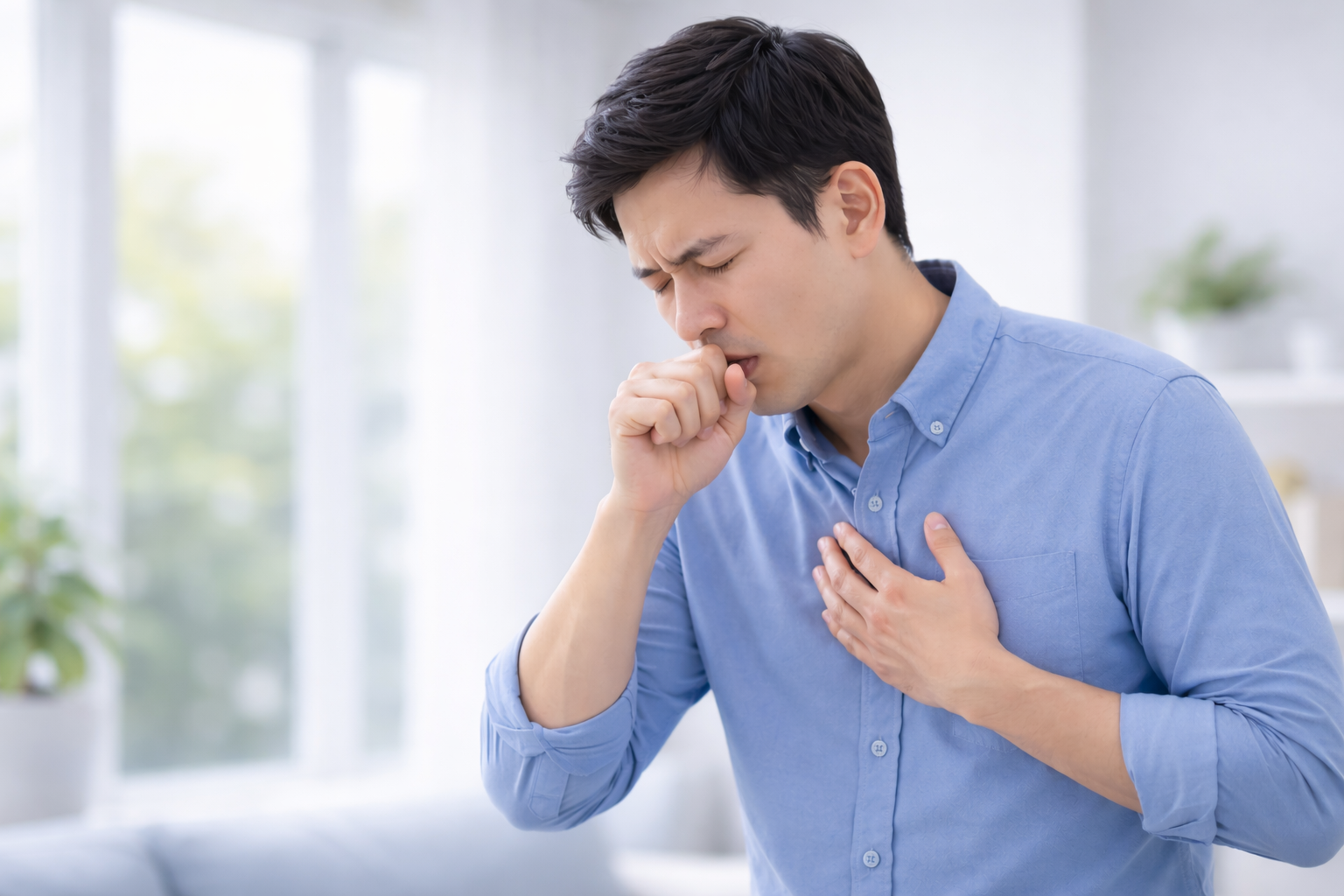 가슴이 답답한 모습