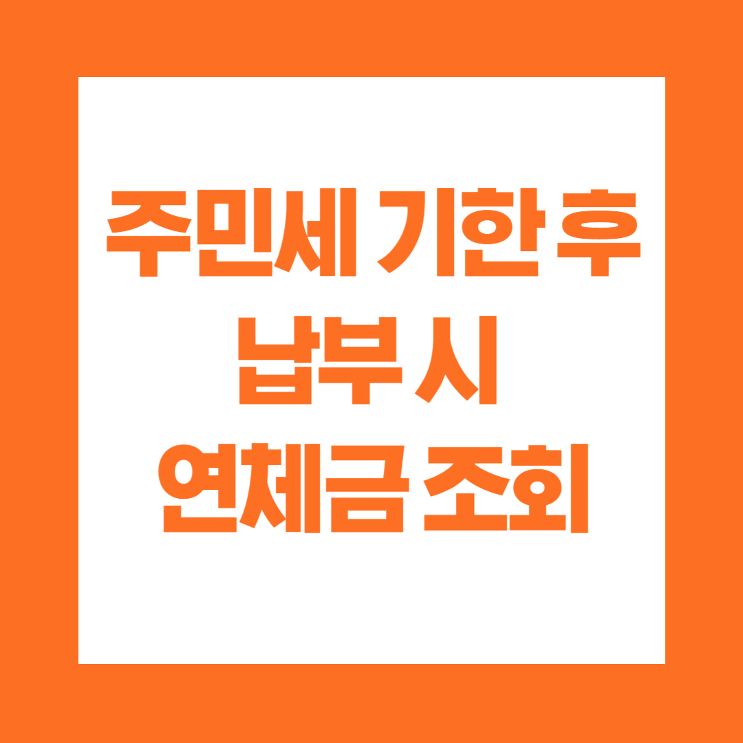 주민세 기한 후 납부 시 연체금 조회