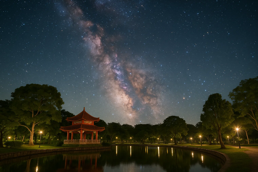 타이난 후산 공원에서 관측한 아름다운 은하수 관련 이미지