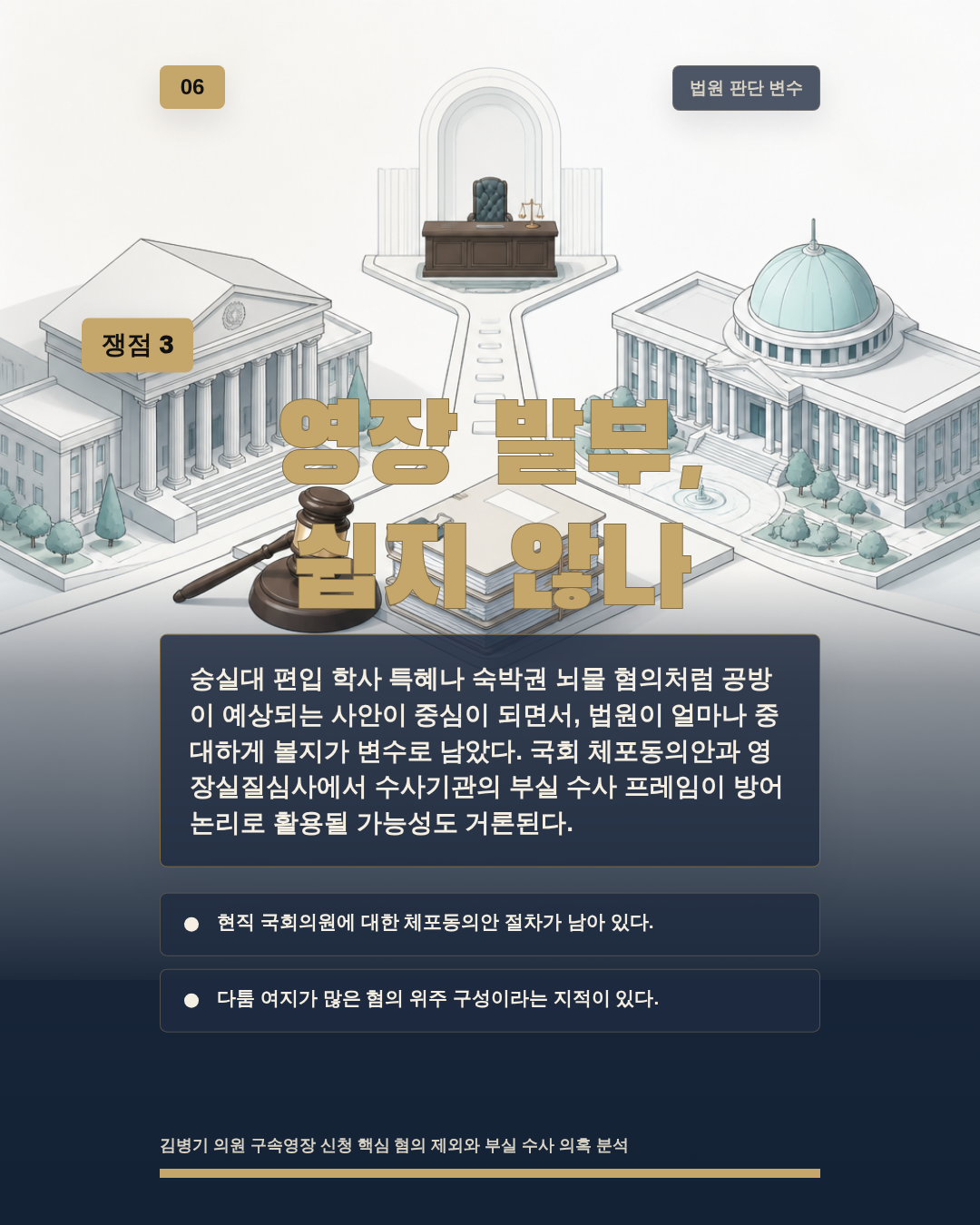 영장 발부, 쉽지 않나