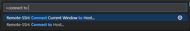 Remote-SSH: Connect Current Windw to Host 선택
