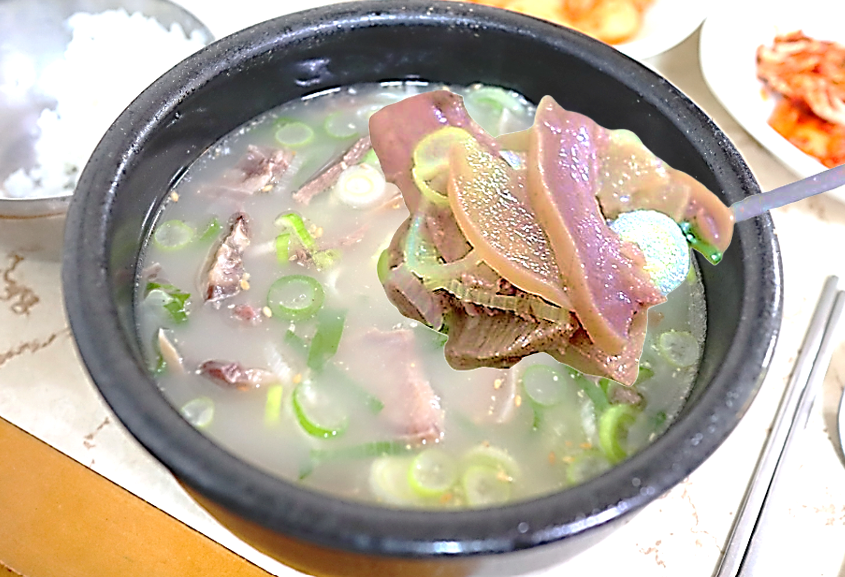 강릉 가마솥국밥집 소머리국밥 속 머릿고기