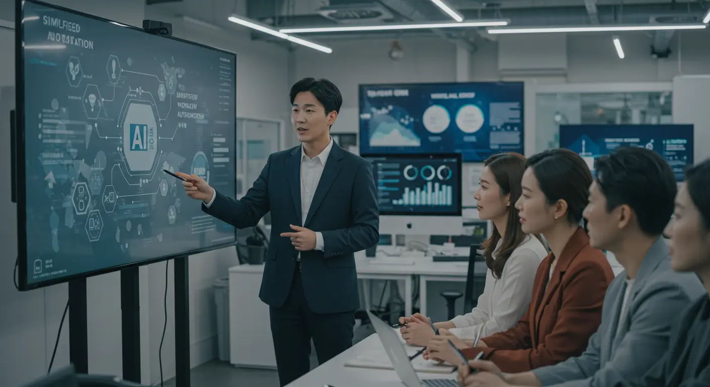 AI 통합 컨설팅 비즈니스 개념을 보여주는 이미지