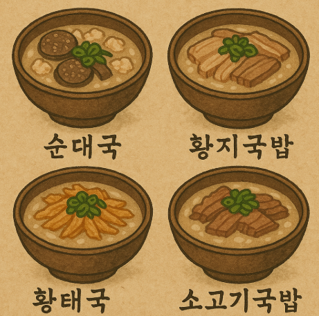 해장국 4종 이미지