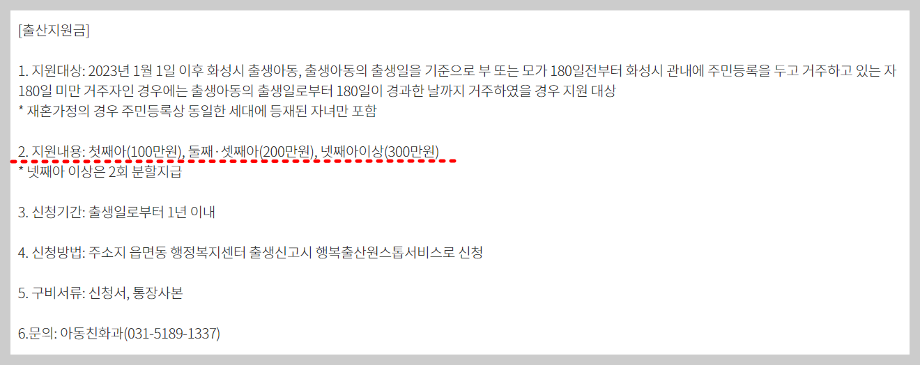 출산 지원금 장려금 2024