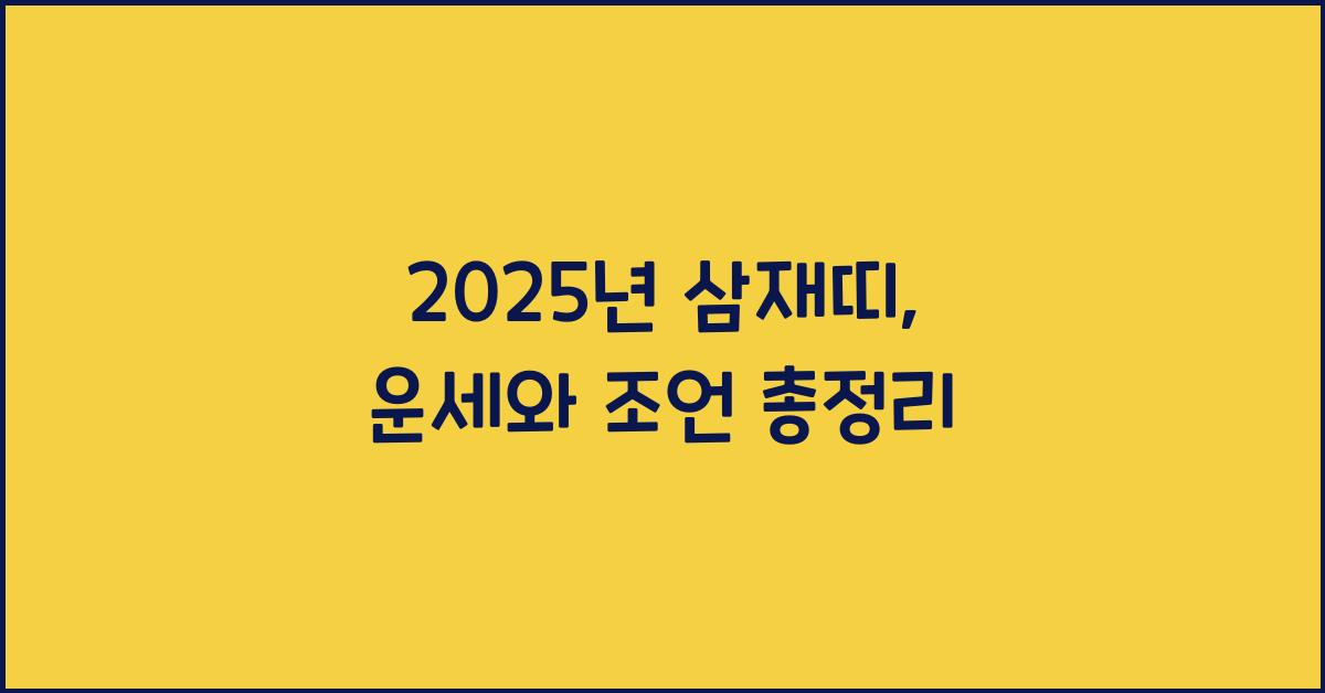 2025년 삼재띠