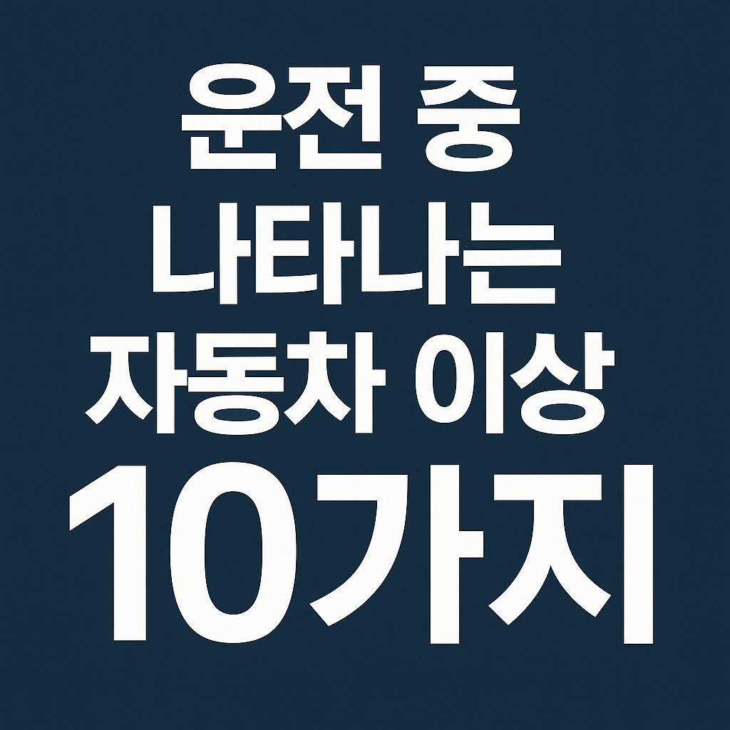 운전 중 나타나는 자동차 이상 징후 10가지