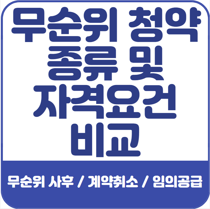 무순위청약-종류-및-자격요건-비교