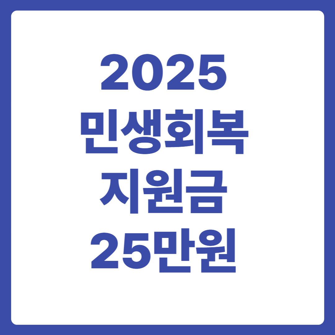 2025 민생회복 지원금 25만원