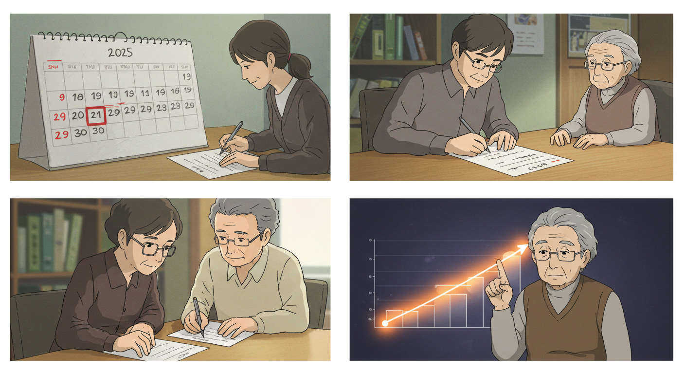 국민연금 감액 완화 적용 조건을 검토하는 장면