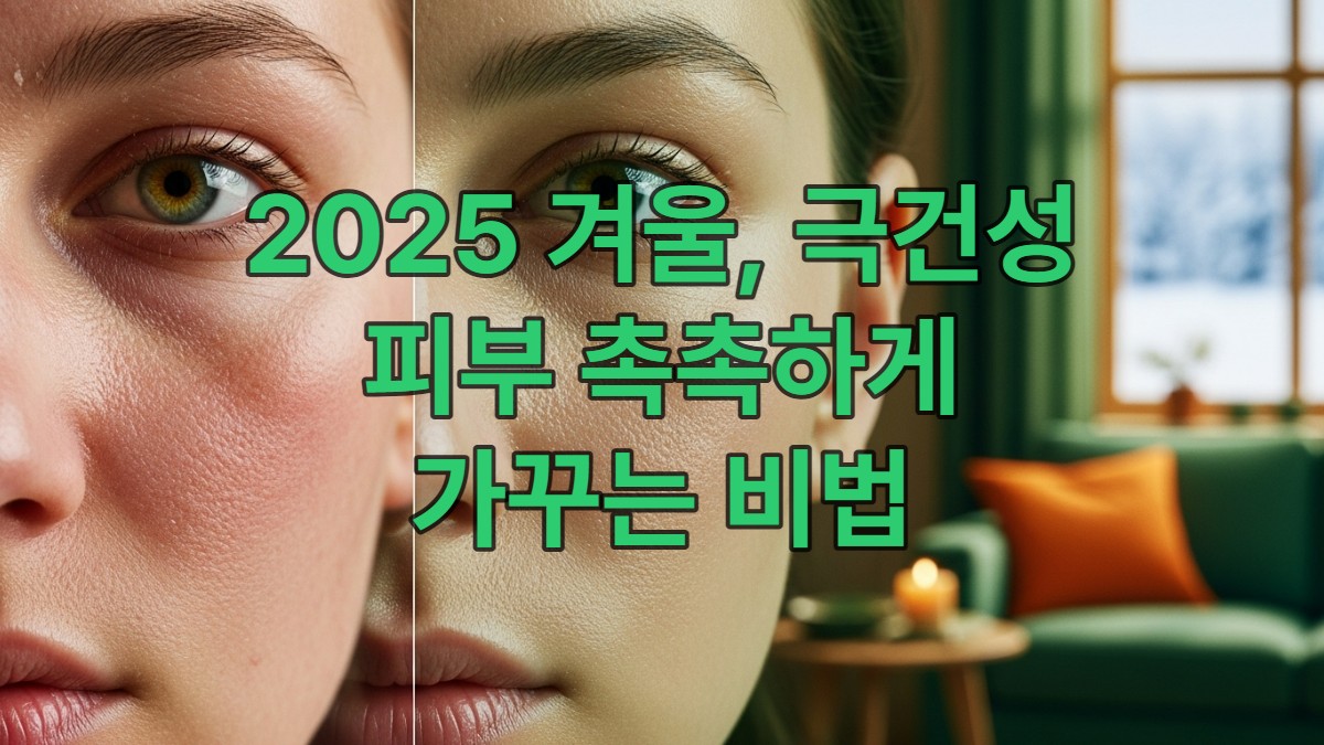 겨울철 극심하게 건조하고 각질이 일어난 피부가 촉촉하고 건강하게 변화하는 모습