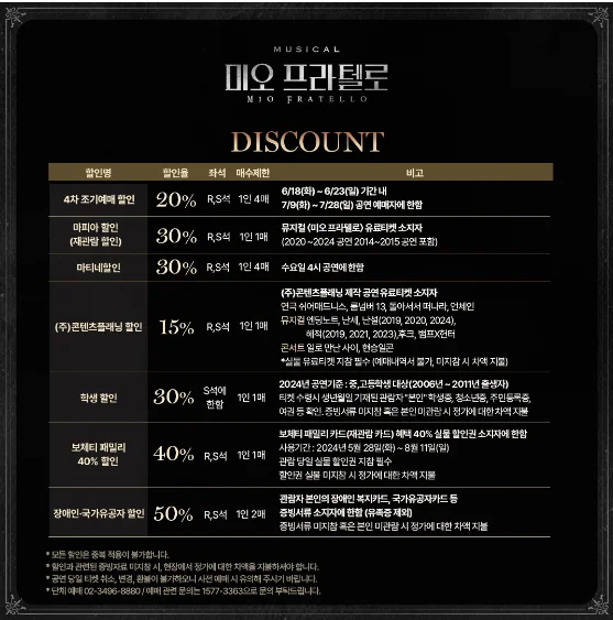 뮤지컬 미오 프라텔로 캐스팅 일정