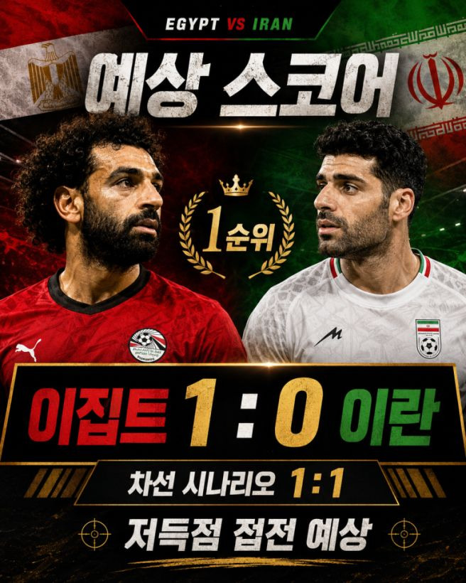 이집트 이란 축구 결과 한국 32강 경우의 수